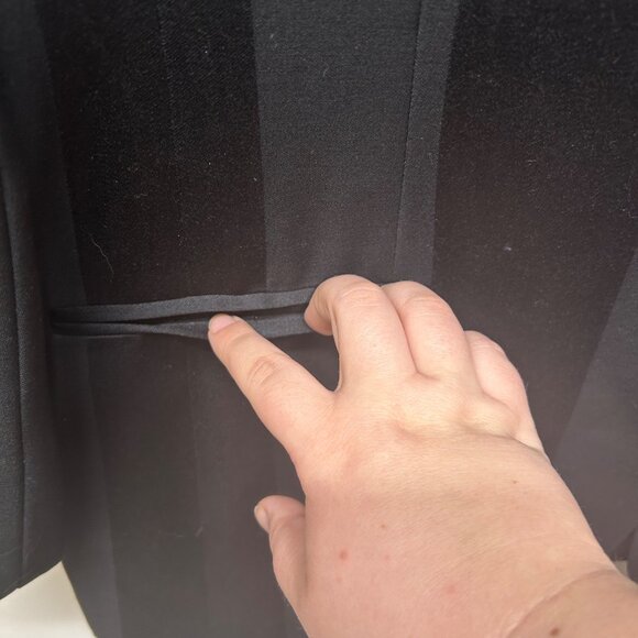 Burberrys Black Striped Wool Single-Button Blazer Jacket 14 - Picture 5 of 12